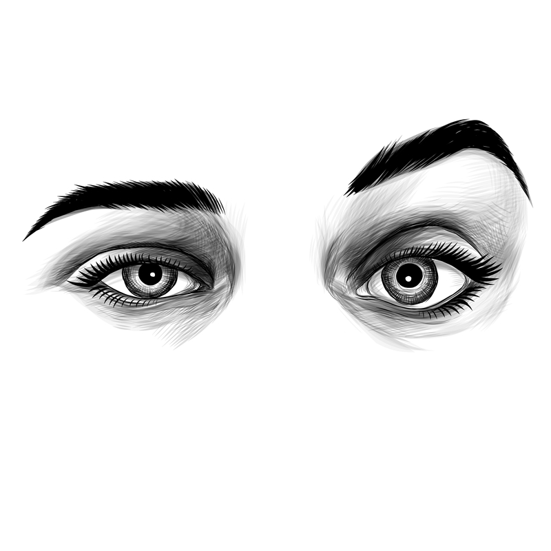 women's eyes sketch vector graphic