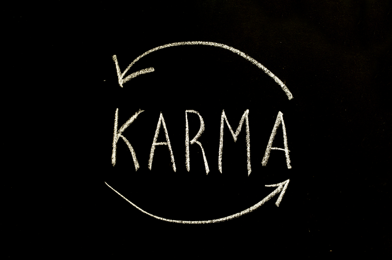 karma written on chalkboard